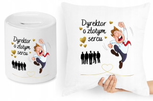 Dla Dyrektora Zestaw Poduszka + Skarbonka Prezent