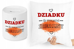 Dla Dziadka Zestaw Poduszka + Skarbonka Prezent
