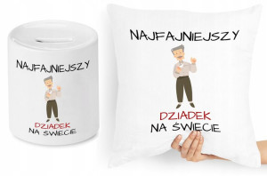 Dla Dziadka Zestaw Poduszka + Skarbonka Prezent