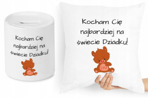 Dla Dziadka Zestaw Poduszka + Skarbonka Prezent
