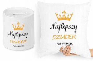 Dla Dziadka Zestaw Poduszka + Skarbonka Prezent