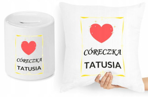 Dla Dzieci Syna Córki Zestaw Poduszka + Skarbonka