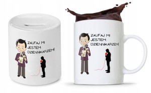 Dla Dziennikarza Prezent Zestaw Kubek + Skarbonka