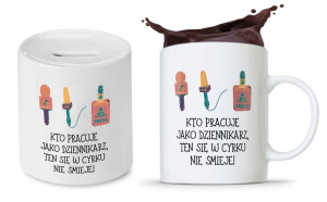 Dla Dziennikarza Prezent Zestaw Kubek + Skarbonka