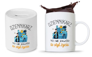 Dla Dziennikarza Prezent Zestaw Kubek + Skarbonka