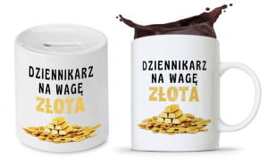 Dla Dziennikarza Prezent Zestaw Kubek + Skarbonka
