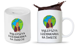 Dla Dziennikarza Prezent Zestaw Kubek + Skarbonka