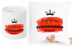 Dla Dziennikarza Zestaw Poduszka + Skarbonka
