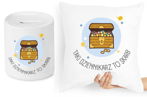 Dla Dziennikarza Zestaw Poduszka + Skarbonka
