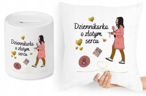 Dla Dziennikarza Zestaw Poduszka + Skarbonka