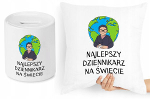 Dla Dziennikarza Zestaw Poduszka + Skarbonka