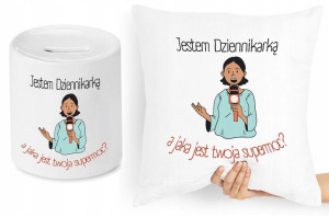Dla Dziennikarza Zestaw Poduszka + Skarbonka
