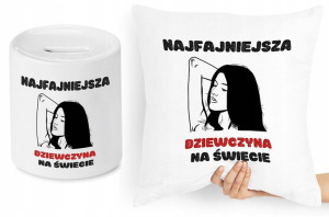 Dla Dziewczyny Zestaw Poduszka + Skarbonka Prezent