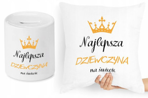Dla Dziewczyny Zestaw Poduszka + Skarbonka Prezent