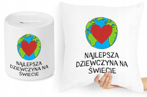 Dla Dziewczyny Zestaw Poduszka + Skarbonka Prezent
