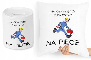 Dla Elektryka Zestaw Poduszka + Skarbonka Prezent