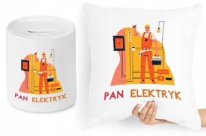 Dla Elektryka Zestaw Poduszka + Skarbonka Prezent