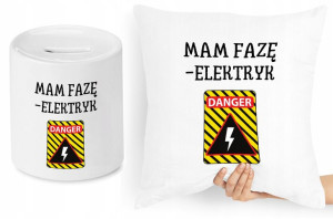 Dla Elektryka Zestaw Poduszka + Skarbonka Prezent