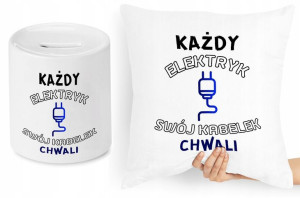Dla Elektryka Zestaw Poduszka + Skarbonka Prezent