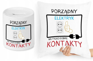 Dla Elektryka Zestaw Poduszka + Skarbonka Prezent