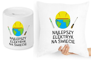 Dla Elektryka Zestaw Poduszka + Skarbonka Prezent