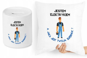 Dla Elektryka Zestaw Poduszka + Skarbonka Prezent