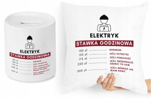 Dla Elektryka Zestaw Poduszka + Skarbonka Prezent