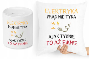 Dla Elektryka Zestaw Poduszka + Skarbonka Prezent