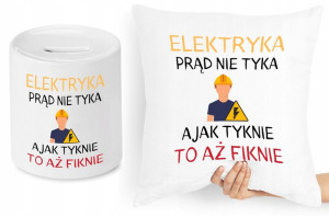 Dla Elektryka Zestaw Poduszka + Skarbonka Prezent