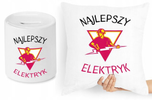 Dla Elektryka Zestaw Poduszka + Skarbonka Prezent