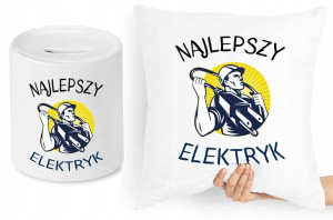 Dla Elektryka Zestaw Poduszka + Skarbonka Prezent
