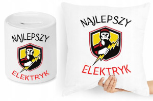 Dla Elektryka Zestaw Poduszka + Skarbonka Prezent