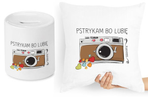 Dla Fotografa Zestaw Poduszka + Skarbonka Prezent