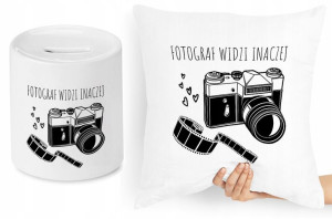 Dla Fotografa Zestaw Poduszka + Skarbonka Prezent