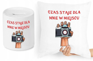 Dla Fotografa Zestaw Poduszka + Skarbonka Prezent