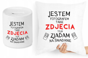 Dla Fotografa Zestaw Poduszka + Skarbonka Prezent