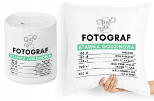 Dla Fotografa Zestaw Poduszka + Skarbonka Prezent