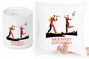 Dla Fotografa Zestaw Poduszka + Skarbonka Prezent