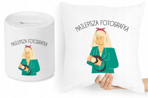 Dla Fotografa Zestaw Poduszka + Skarbonka Prezent