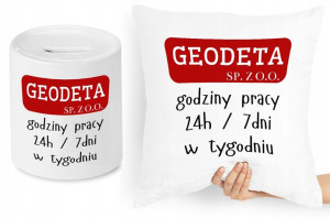Dla Geodety Zestaw Poduszka + Skarbonka Prezent
