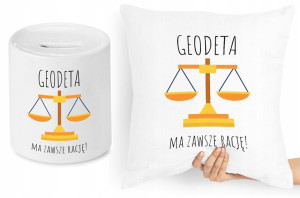 Dla Geodety Zestaw Poduszka + Skarbonka Prezent