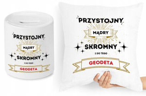 Dla Geodety Zestaw Poduszka + Skarbonka Prezent