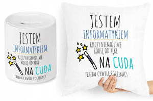 Dla Informatyka Zestaw Poduszka + Skarbonka
