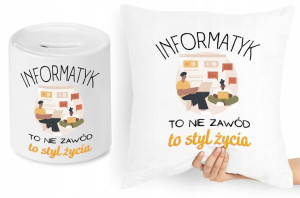 Dla Informatyka Zestaw Poduszka + Skarbonka