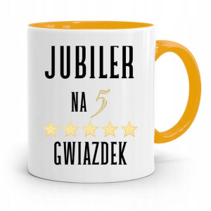 Dla Jubilera Kubek Żółty Jubiler Na 5 Gwiazdek