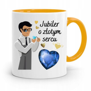 Dla Jubilera Kubek Żółty Jubiler O Złotym Sercu