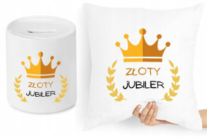 Dla Jubilera Zestaw Poduszka + Skarbonka Prezent