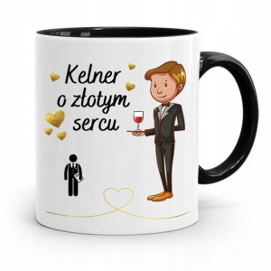 Dla Kelnera Kubek Czarny Kelner O Złotym Sercu