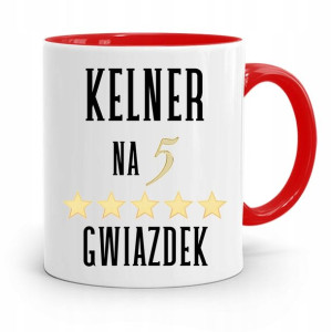 Dla Kelnera Kubek Czerwony Kelner Na 5 Gwiazdek