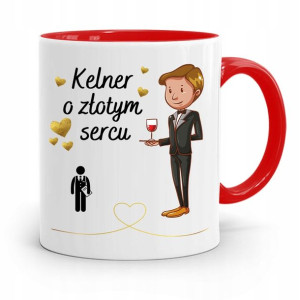 Dla Kelnera Kubek Czerwony Kelner O Złotym Sercu